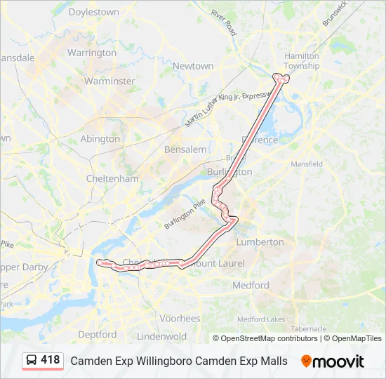418 Bus Line Map