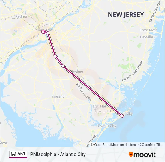 551 Bus Line Map