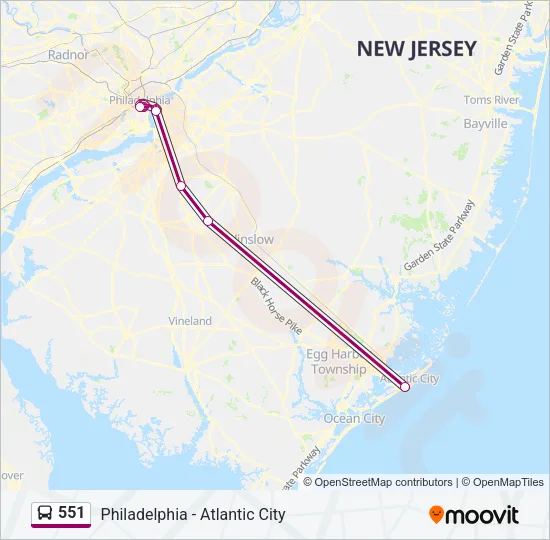 551 Bus Line Map