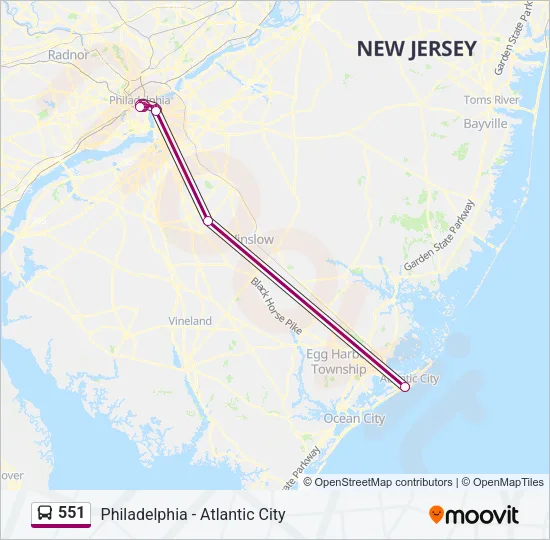 551 Bus Line Map