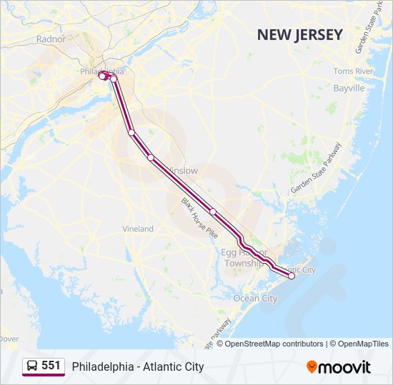 551 bus Line Map