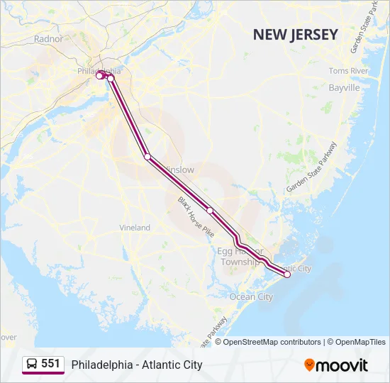551 Bus Line Map