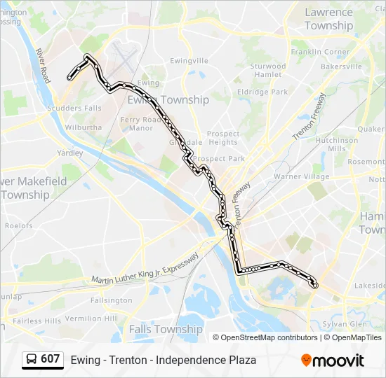 607 Bus Line Map