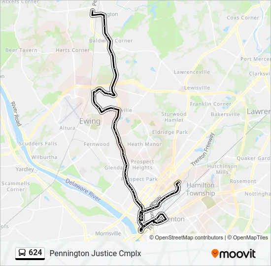 624 Bus Line Map