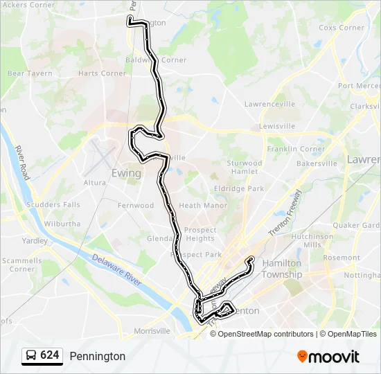 624 Bus Line Map