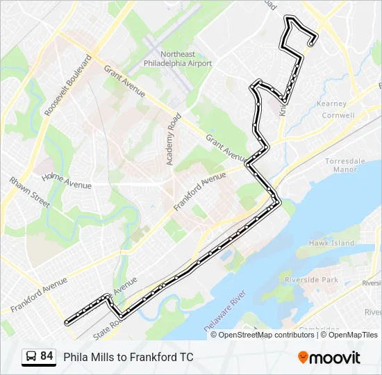 84 Bus Line Map