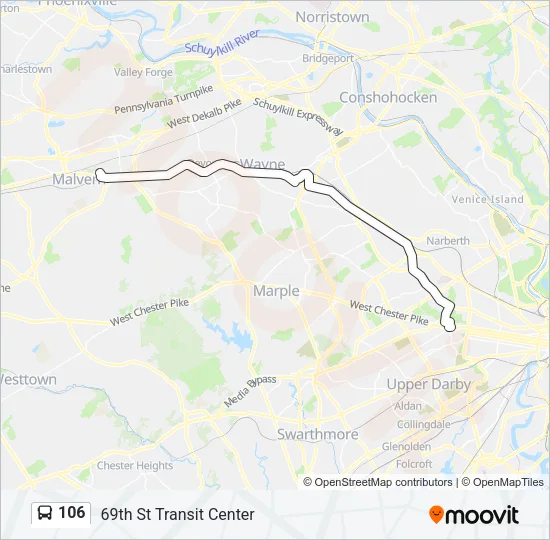 106 Bus Line Map