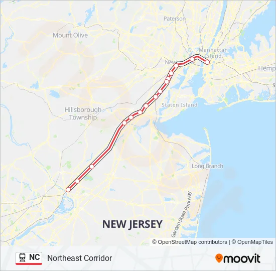 Nj Transit Northeast Corridor Map Nc Route Schedules Stops Maps New York Penn Station Updated