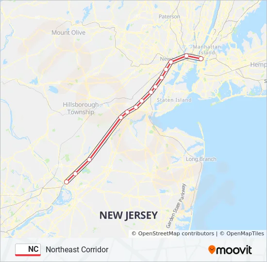 NC Train Line Map