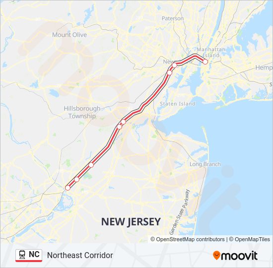 NC train Line Map