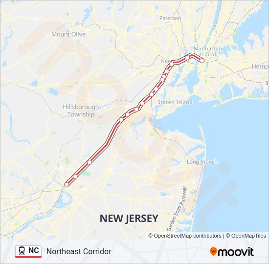 NC train Line Map