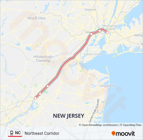 NC train Line Map