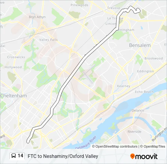 14 Bus Line Map