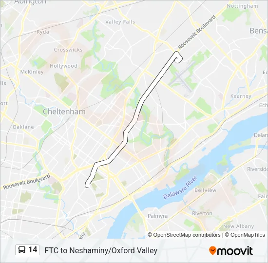 14 Bus Line Map
