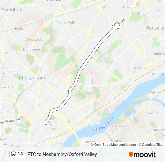 14 Bus Line Map