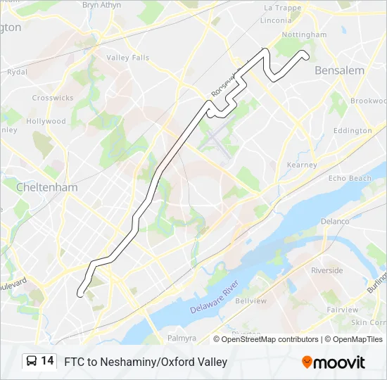 14 Bus Line Map