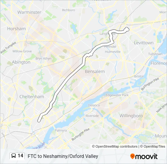14 Bus Line Map
