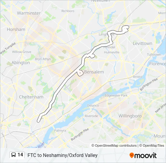 14 Bus Line Map