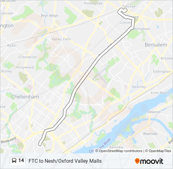 Mapa de 14 de autobús