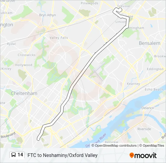 14 Bus Line Map