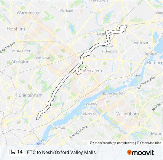 14 bus Line Map