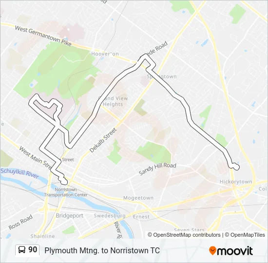 90 Bus Line Map