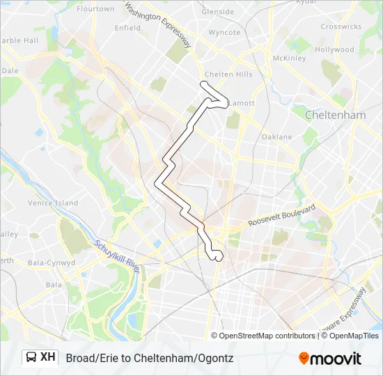XH Bus Line Map