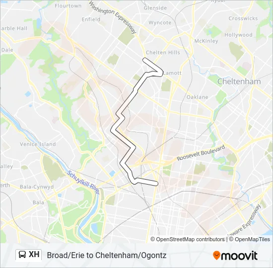 XH Bus Line Map