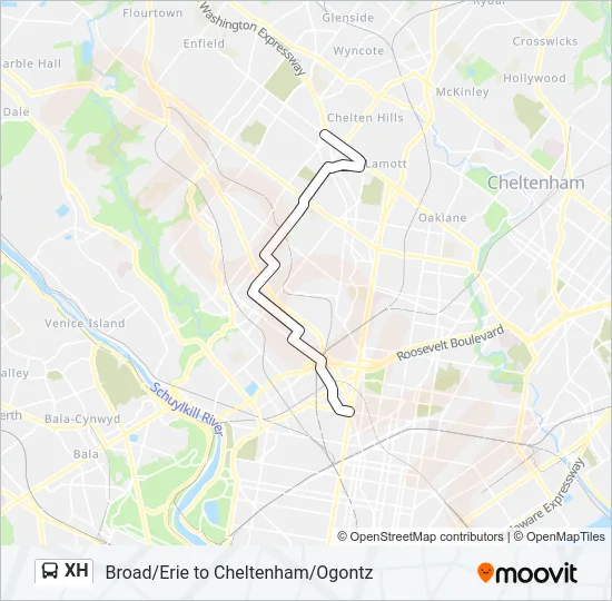 XH Bus Line Map