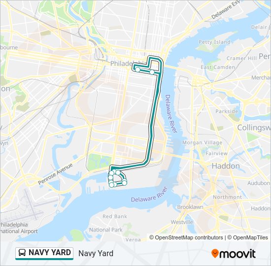 NAVY YARD Bus Line Map
