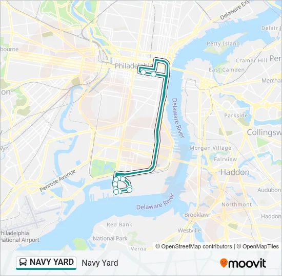 NAVY YARD Bus Line Map