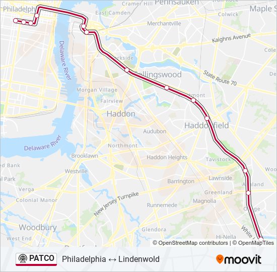 PATCO subway Line Map