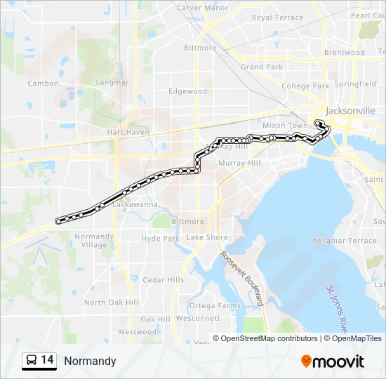 14 Bus Line Map