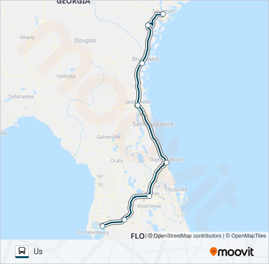 GREYHOUND US0662 bus Line Map