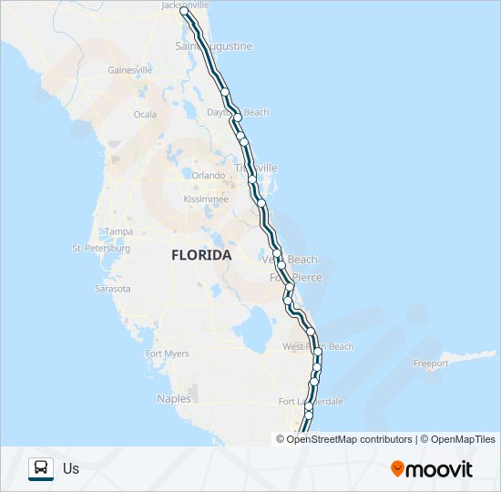 GREYHOUND US0710S bus Line Map