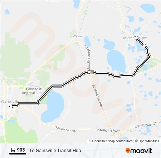 Mapa de 903 de autobús