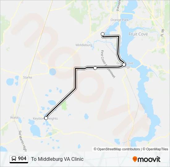 904 Bus Line Map