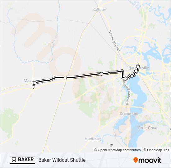 BAKER bus Line Map