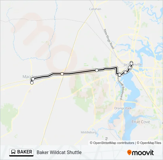 BAKER Bus Line Map