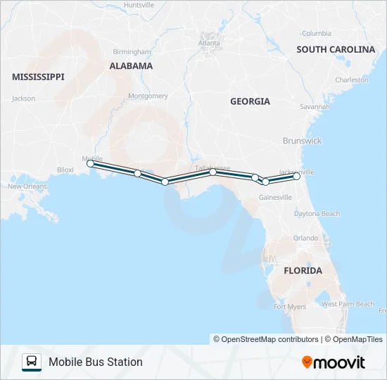 GREYHOUND US0760S Bus Line Map