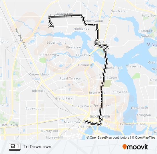 1 Bus Line Map