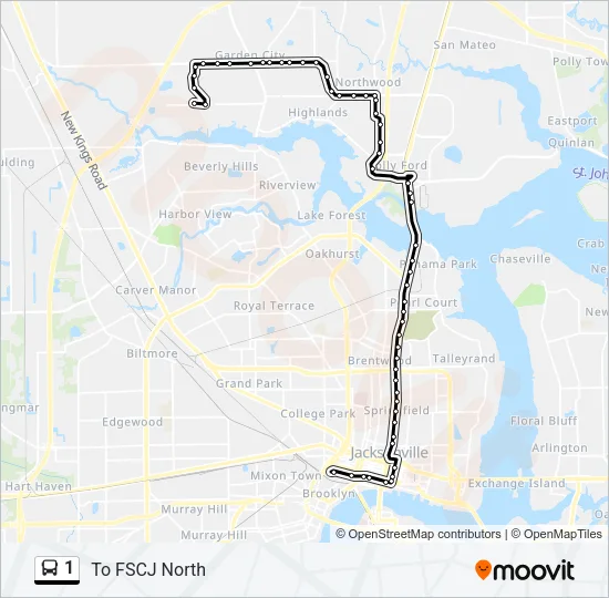 1 Bus Line Map
