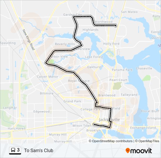 3 Bus Line Map