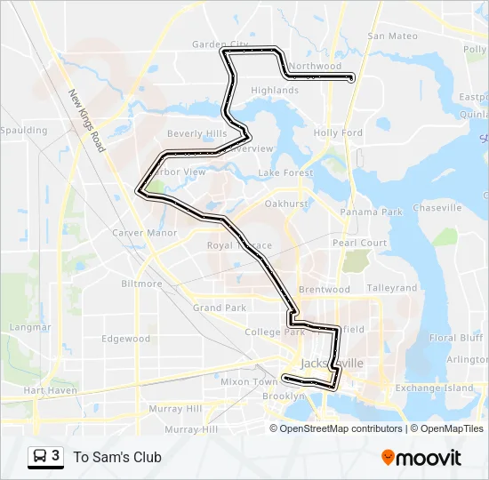 3 Bus Line Map