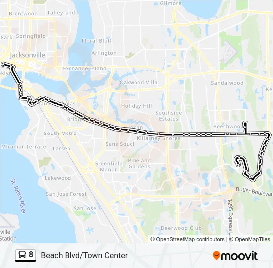 8 Bus Line Map