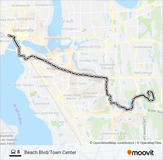 8 Bus Line Map