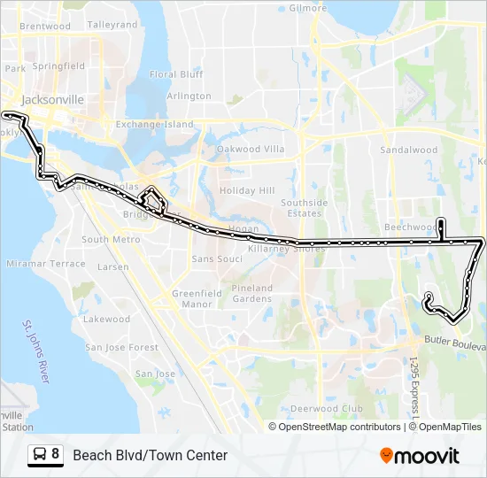 8 Bus Line Map