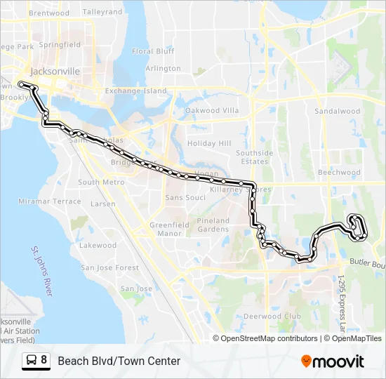 8 Bus Line Map