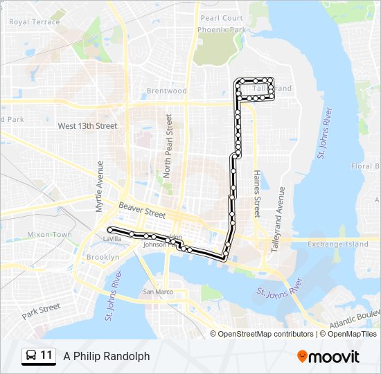 11 bus Line Map