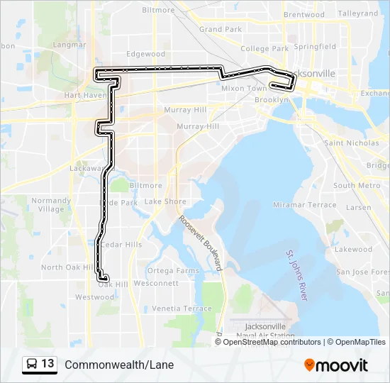 13 Bus Line Map